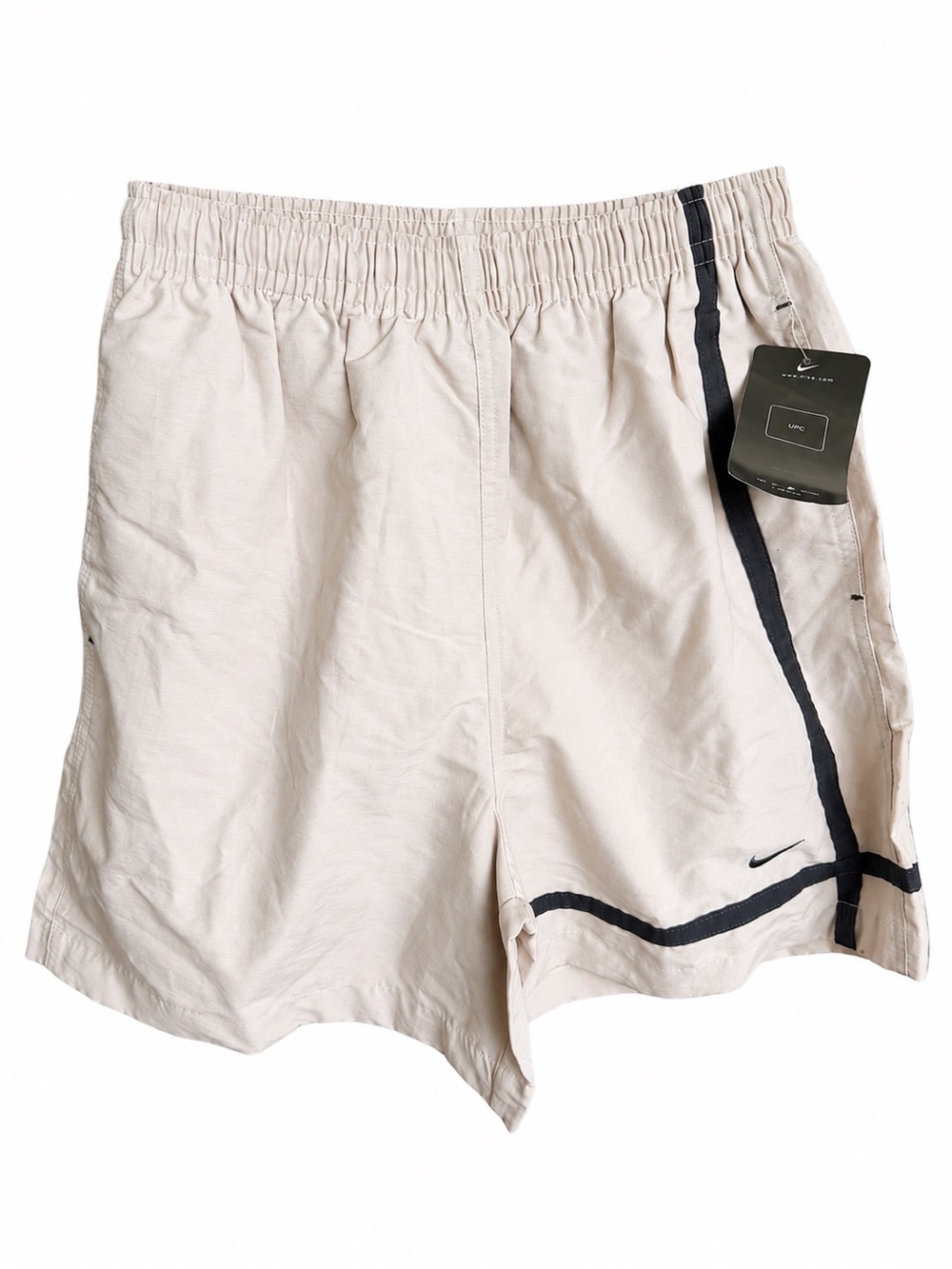 Vintage NWT 2005 Nike Dri-Fit Beige & Navy Athletic Shorts Size L (Runs Smaller)